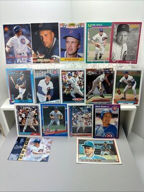 Mark Grace rookie card in Cubs vintage lot of 16